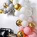 PartyWoo Pink Gray White Balloons 70 pcs 12 Inch Gray Balloons Grey Balloons Baby Pink Balloons White Balloons Gold Confetti Balloons for Party, Wedding, Birthday, Baby Shower, Bridal Shower