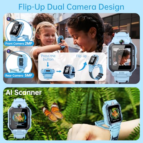 imoo Z7 Kids Smart Watch, Smart watch for Boys, Kids Smartwatch Phone with Long-lasting Video & Phone Call, Kid Watches with GPS Tracker, IPX8 Swimming Water-Resistance (Z7, Blue)