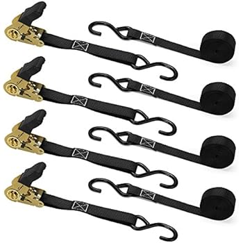 YITAMOTOR Ratchet Tie Down Straps 4X 15 ft 1,823lb Break Strength Heavy Duty Cargo Straps Cambuckle Alternative for Moving Appliances Motorcycles Atvs Towing Securing