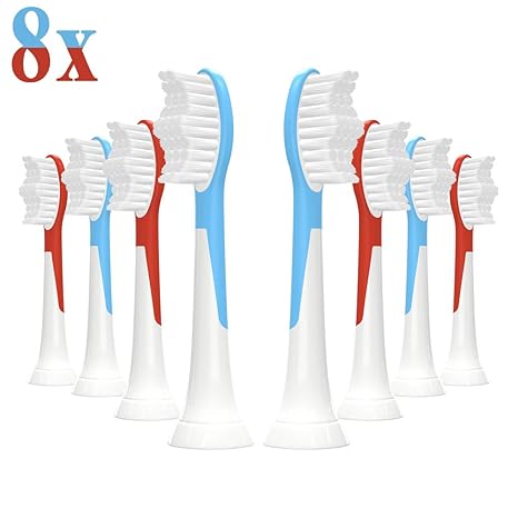 YanBan 8er-Pack Mini Sensitive Zahnbürstenaufsatz für Philips Sonicare Kinder Schallzahnbürste, HX6322/04 HX6044/33 HX6032/33