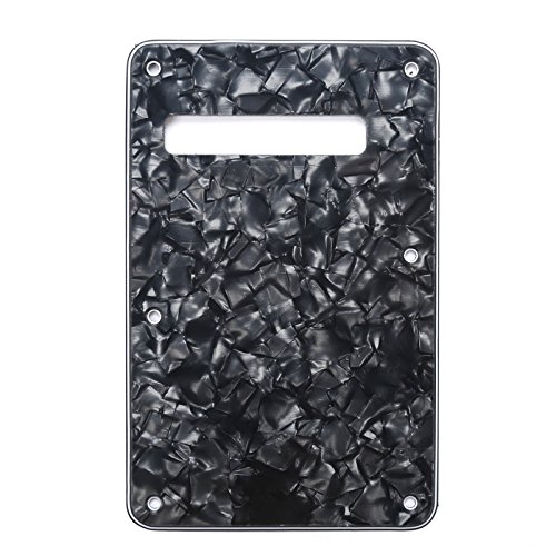 Musiclily SSS 11 Holes Strat Electric Guitar Pickguard and BackPlate Set for Fender US/Mexico Made Standard Stratocaster Modern Style Guitar Parts,4Ply Pearl Black