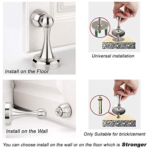 Door Stop to Keep Door Open Brushed Nickel Stainless Steel