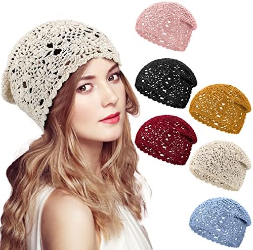 Amazon.com: Women Cotton Crochet Hat Handmade Knit Floral  display picture 3