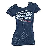 Bud Light Women's Navy Burnout Tee Shirt