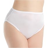 Shadowline Women's Plus Size Nylon Hi-Leg Brief Panty 17842P 9 White
