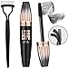 Black Mascara with Folding Eyelash Comb, Long Lasting Waterproof Smudge-Proof, Make Voluminous Eyelashes, Perfect Charming Eye Makeup Kit Black