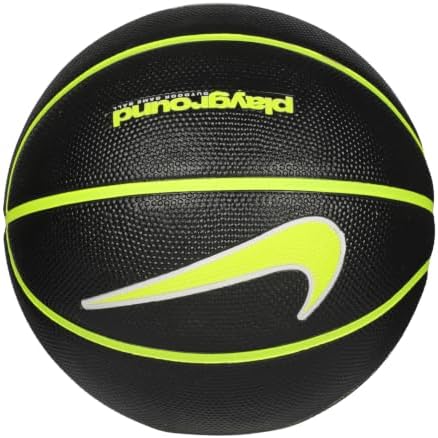 Everyday Playground Basketball 8P – Outdoor Street Basketball Ball – Robuster Freizeit Basketball – Deflated geliefert, Black/Volt/White/Volt, 7
