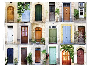 72 Note Cards - Display of Doors - 6 Designs - Blank Cards - Off-White Ivory Envelopes Included