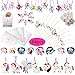 84pcs Unicorn Party Favors, Bracelets, Rings, Keychains, Necklace, Tattoos, Hair clips and Unicorn party bags. 12 pcs for each. Rainbow Unicorn Birthday Party Supplies Set Novelty Toys for Kids Girls