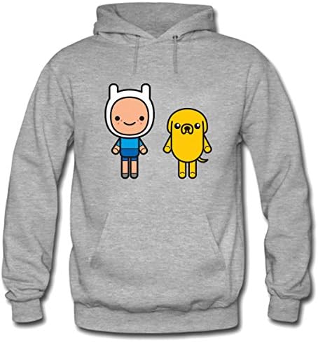 Adventure Time Mens Fleece Hooded Sweatshirt Size XXL Gray