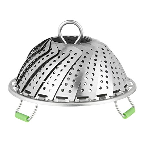 Steamer Basket for Instant Pot 3, 5, 6 & 8 qt.- Extendable Handle, Foldable Legs with Silicone Feet. Food Steamer - Instant Pot Accessories.100% Stainless Steel (SS Ext.Handle -Std) - Thumbnail 7