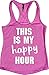 Orange Arrow Womens Workout Tank Tops - This is My Happy Hour - Crossfit Racerback Loose Fit