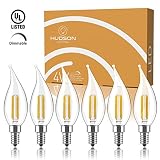 Dimmable Candelabra LED Light Bulbs: 4 Watt, 2700K Warm White Lightbulbs - 40W Equivalent - E12 LED Bulb Base - Flame Tip - 400 Lumen - UL Listed - Indoor or Outdoor LED Candelabra Bulb Set - 6 Pack