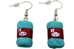 KIT'S KISS Yarn Earrings Knitter Gift Crocheter Gift Crafter Gift Yarn Ball Charm Knitting Sewing Crocheting Jewelry Knit Earrings Crochet Earrings
