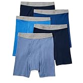 Stafford 4 Pack Boxer Briefs 100% Cotton (Large, Blues)