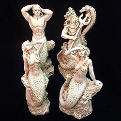 22 in. Poseidon Ruler of The Sea Mermaids on