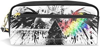 Pencil Case HMBROTHERS Stylish Print Triangle Illuminati Symbolism Eagle Pattern Large Capacity Pen Bag Makeup Pouch Durable Students Stationery Two Pockets With Double Zipper