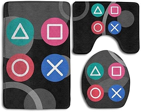 cwb2jcwb2jcwb2j Playstation Vintage Icon Fashion Bath Mat Set Bathroom Carpet Rug Non-Slip 3 Piece Bath Mat Set