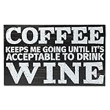 Lawrence Frames 635660 Coffee & Wine Black Wood Box Sign - Coffee & Wine