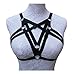 Women Hollow Out Strap Crop Top Harness Bra Elastic Cup-Less Cage Bra (0y73 Black)