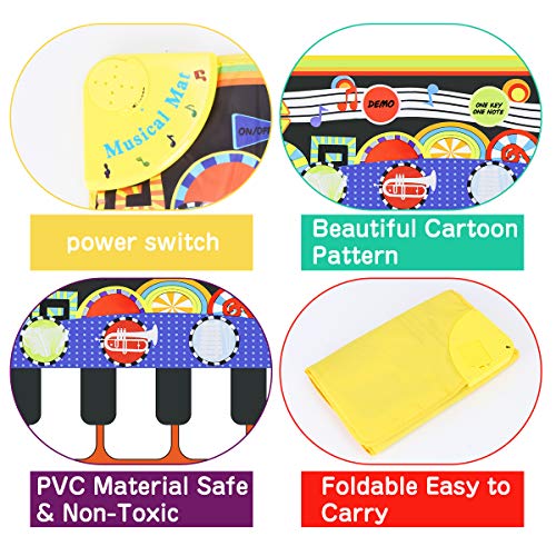 image for WOSTOO Music Mat, 19 Keyboard PlayMat Piano Mat Dance Floor Mat with 8