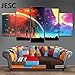 JESC 5 Panels Canvas Rainbow Painting Poster Wall Art Canvas Art Modern Home Decor Picture for Living Room No Frame(30x50cmx2,30x70cmx2,30x80cmx1)