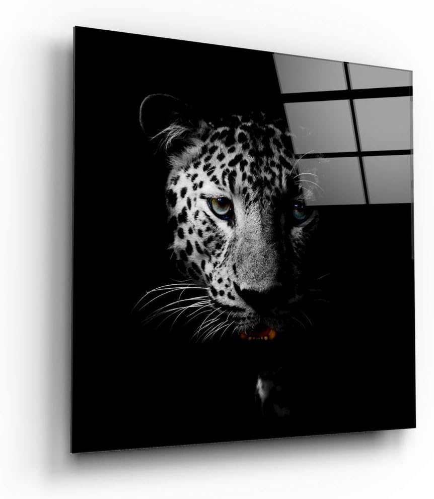 insigne Leopard UV Printed Glass Painting 30x30 cm