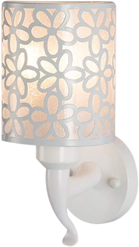 WZXCAP Minimalist Bedside Wall Lamp LED Single Head European Wall Lamp Flower Wrought Iron Lampshade LED Night Light Energy Efficient