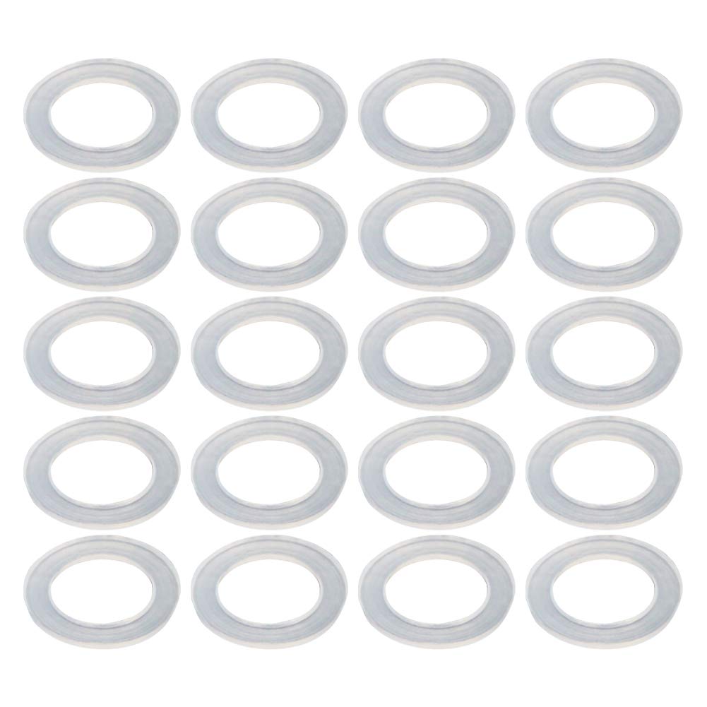 Othmro Nylon Flat Washers M10 16mm OD 10mm ID 1mm Thickness Sealing Gasket for Faucet Pipe Water Hose, Clear, Pack of 100