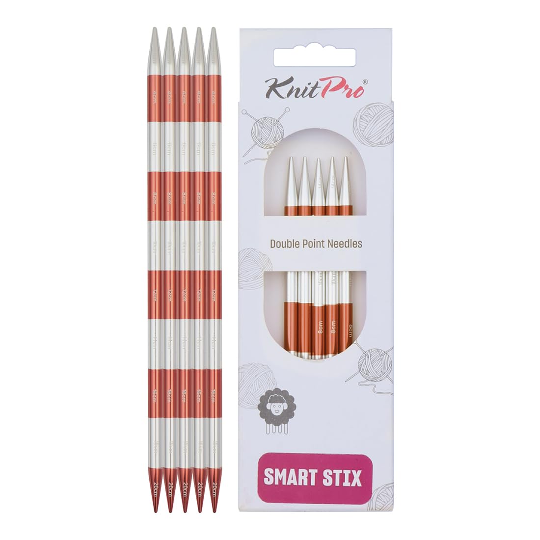 KnitPro Smartstix Double Pointed Needles 8" (20cm) | 6.50mm