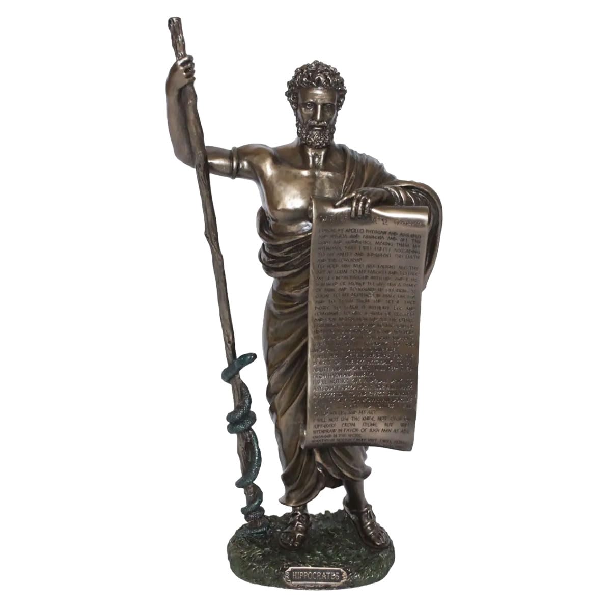 Kos Hippocratic Hippocratic Ehor, Bronze Effect, Height 34.5 cm