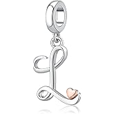 Letter Charms for Pandora Bracelets 925 Sterling Silver Alphabet Initial Charms Bead Jewelry Gift for Women