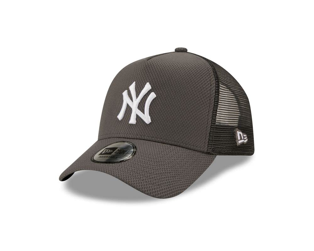 New Era Adjustable Trucker Cap - Diamond New York Yankees, Dark Grey,6 7/8-7 1/4,60222544