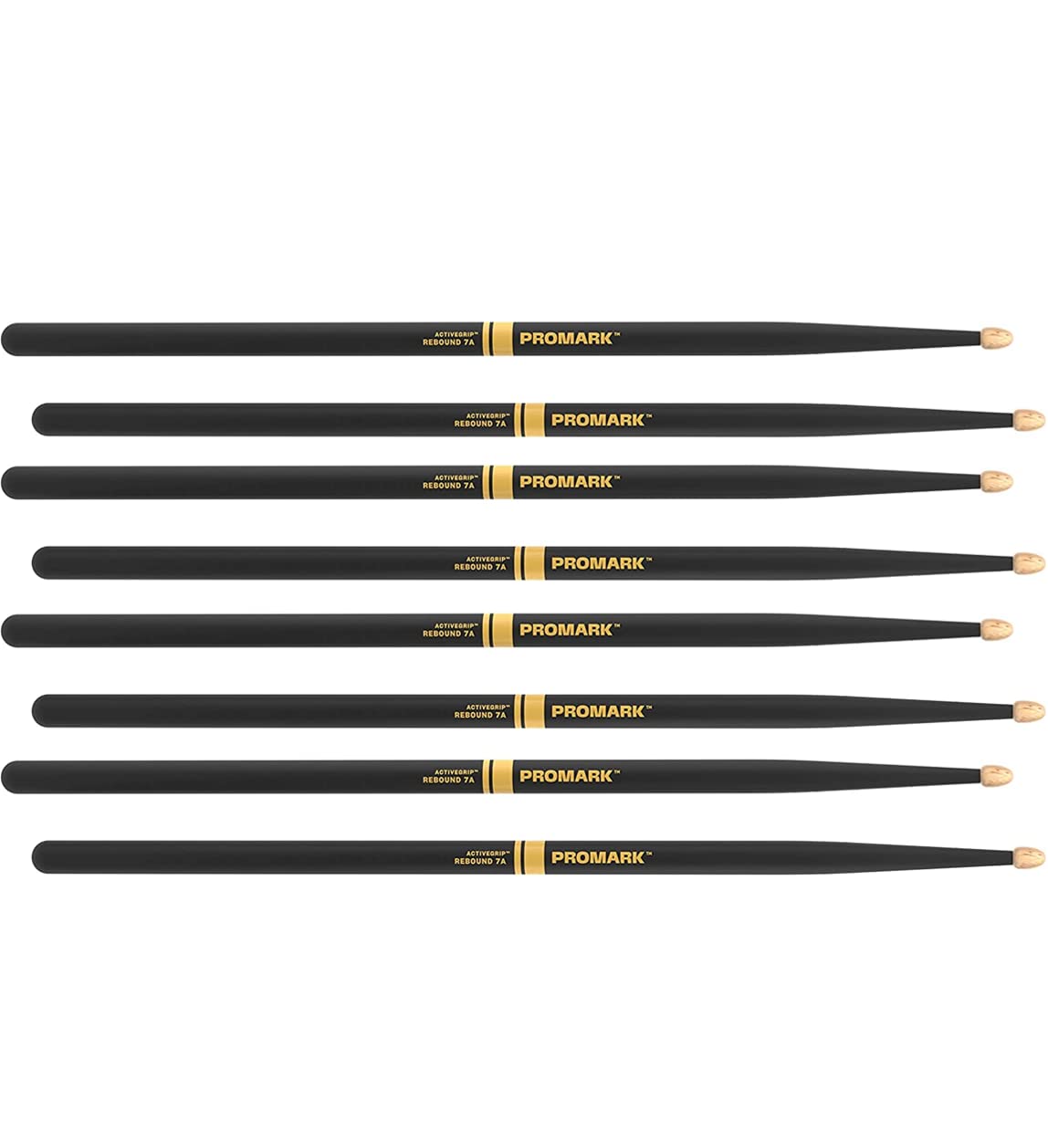 4 PACK Promark Rebound 7A ActiveGrip Hickory