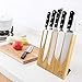Sooyee Magnetic Knife Holder with Strong Magnet, Bamboo Wood-Powerful Magnetic Knife Guard Holder, Organizer Block Stand Without Knives