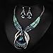 o kl for Women, Engs Choker Blue m Crystal Jewelry Set for Girls Women