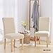 Deconovo Modern Elastic Spandex Parson Chair Slipcovers Easy to Clean Stretch Chair Covers for Dining Room Set of 2 Beige
