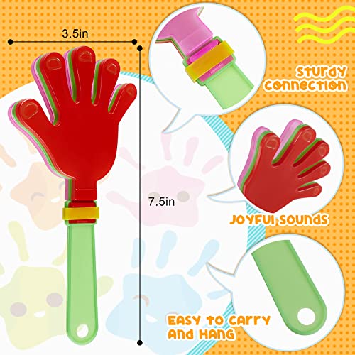 120 Pcs 7.5 Inch Noisemakers Bulk Plastic Hand Clappers Party Favors