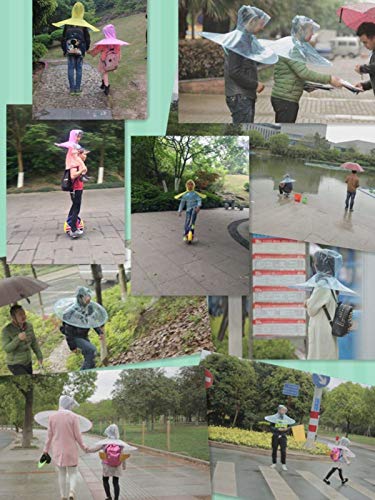 Creative UFO Waterproof Hands Free Umbrella Rain Hat Headwear Cap Raincoat Outdoor Fishing Golf Child Adult student Rain Coat Cover Umbrellas (1.55-1.8M( height), Random(yellow,pink,blue))