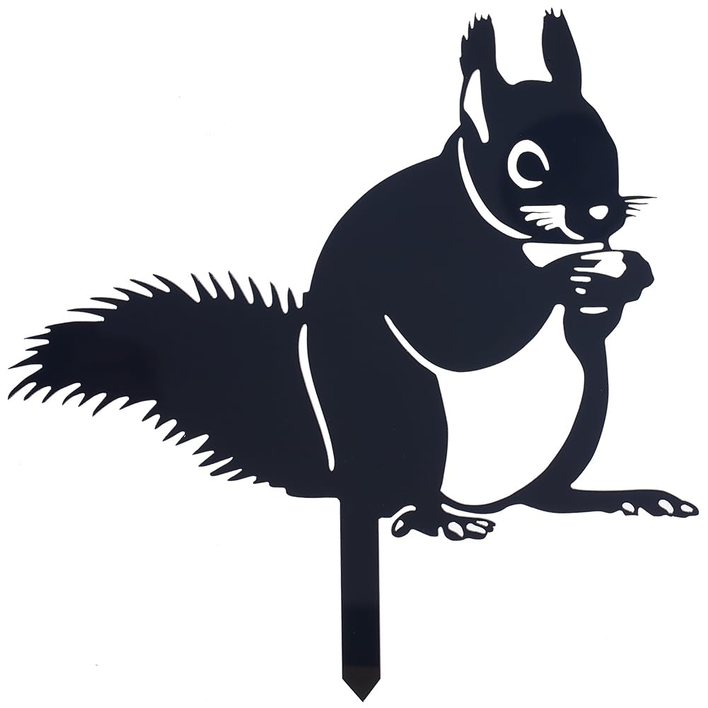 CREATCABIN 2 Pcs Squirrel Garden Stakes Acrylic Stakes Rustic Outdoor Decoration Squirrel Garden Art Decor Animals Theme Desktop Display Waterproof Yard Garden House Gift for Women Men 7.87x7.99 Inch