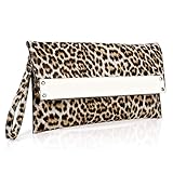 BMC Womens Ultra Thin Faux Leather Mixed Design Animal Print Clutch Handbag
