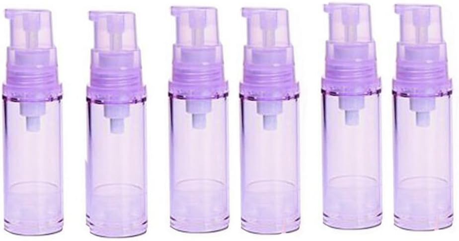 5ML Airless Pump Bottle-Empty Refillable Airless Vacuum Pump Cream Lotion Bottle Travel Bottles Toiletries Liquid Container for Cosmetic Make-up Pack of 6Pcs(Purple)