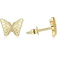 ToHeart 14K Butterfly Earrings for Womens Lightweight Minimalist Gold Butterfly Earrings for Womens Handpicked Gifts Bff Birthday