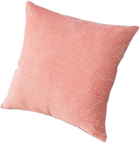 Huacel Throw Pillow Case, Corduroy Soft Decorative Pillow Case Cushion Cover Square 14x14 Inch (Light Pink)