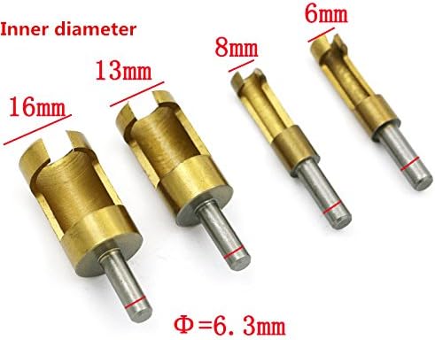 Here4Tool HT23011 4PC 1/4 Shank Titanium Coating Plug Cutter Set