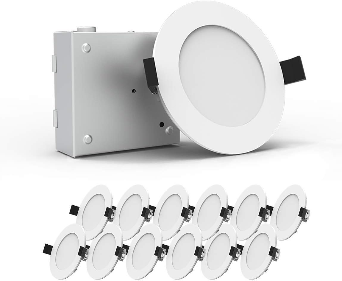 Heybright 12 Pack 4 Inch Recessed Lighting with Driver Box