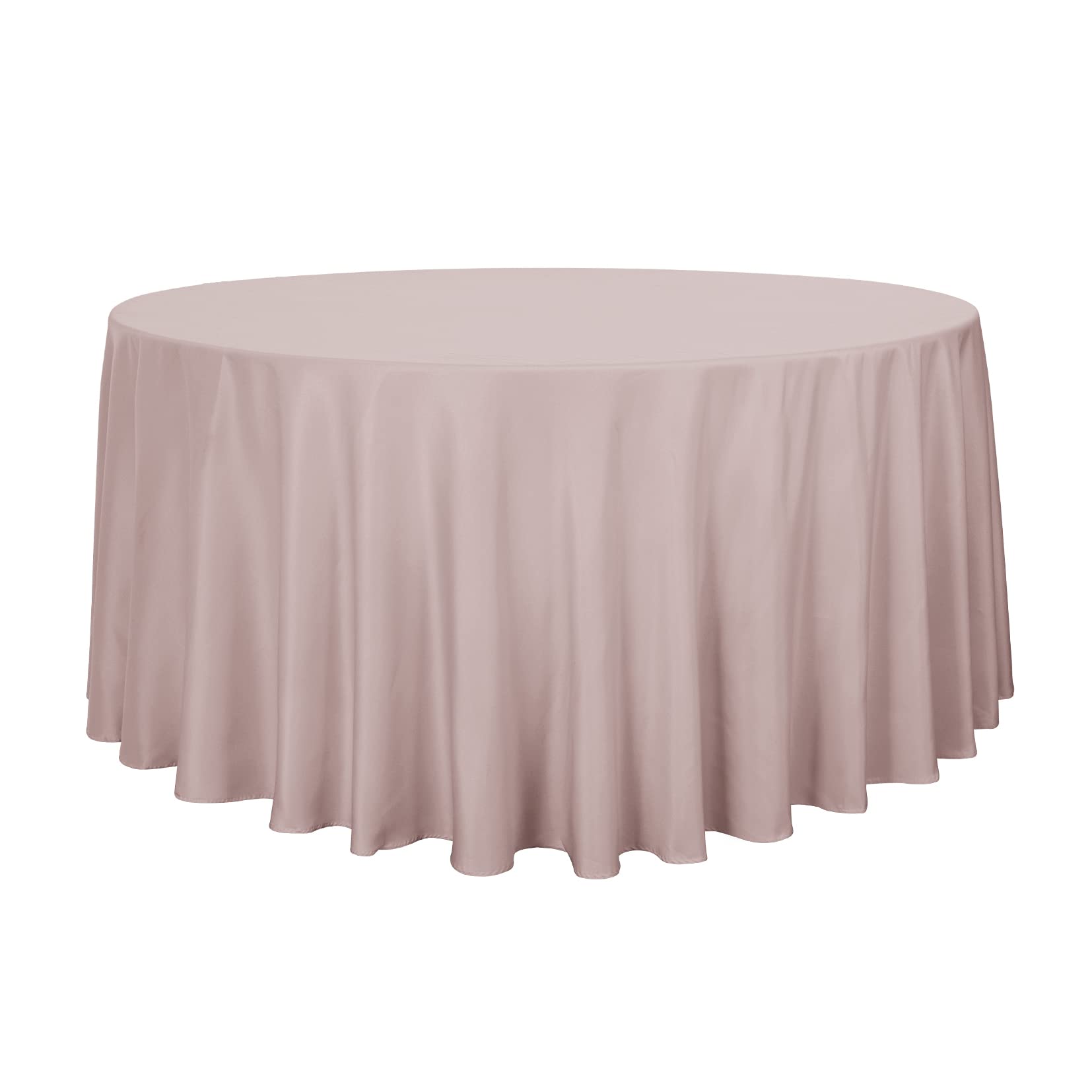 Photo 1 of sancua Round Tablecloth - 108 Inch - Water Resistant Spill Proof Washable Polyester Table Cloth Decorative Fabric Table Cover for Dining Tables, Buffet Parties and Camping, Blush