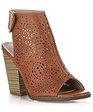 Women's Leatherette Block Chunky Heel Open Toe Caged Ankle Booties Sandals