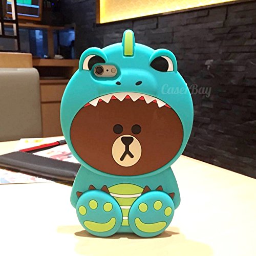 [caserbay] iphone 7 plus 5.5" 3d cute dinosaur hat brown bea…