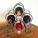 Superiore Livello Roma 4 Bottle Countertop Wine Rack Free-Standing Metal Bottle Holder and Storage Perfect for Bar, Cellar, Cabinet and Pantry in Classy, Decorative, Modern and Sturdy Black Finish